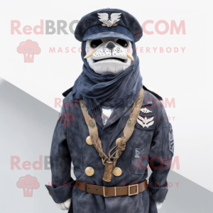 Navy Graveyard mascot costume character dressed with a Jacket and Scarf clips