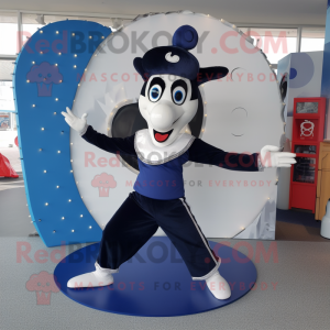 Navy Contortionist mascot costume character dressed with a Trousers and Coin purses