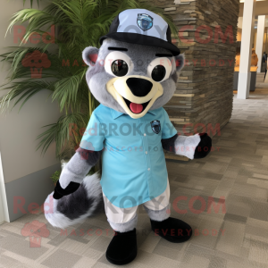 Sky Blue Raccoon mascotte...