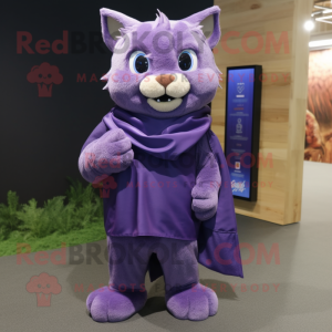 Purple Cat mascotte kostuum...