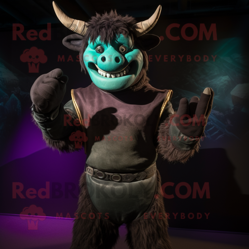 nan Minotaur mascot costume character dressed with a Turtleneck and Gloves nan Minotaur mascot costume character dressed with a Turtleneck and Gloves