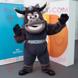 nan Minotaur mascot costume character dressed with a Turtleneck and Gloves