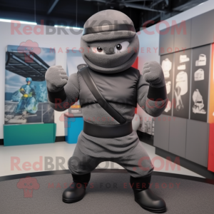 Grijze Ninja mascotte...