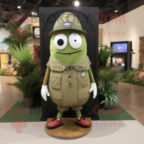 Olive Doctor mascot costume character dressed with a Cargo Shorts and Earrings