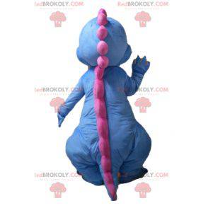 Maskottchen des blauen weißen und rosa Drachendinosauriers -