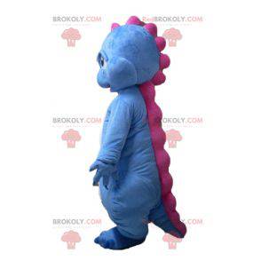 Maskottchen des blauen weißen und rosa Drachendinosauriers -