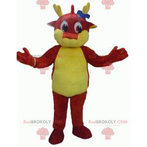 Mascota dragón gigante rojo y amarillo - Redbrokoly.com