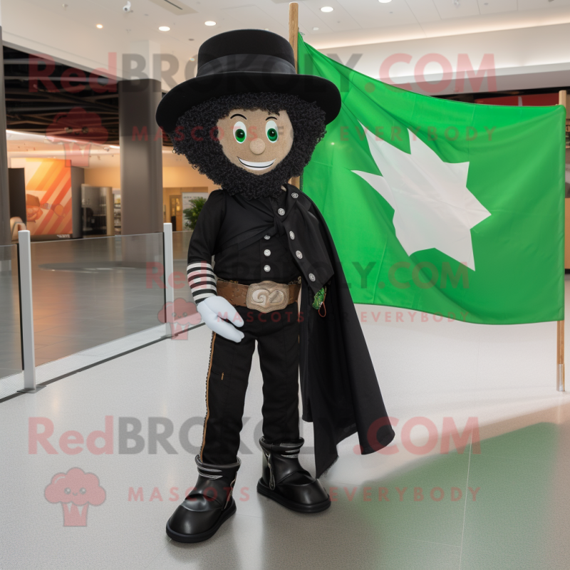 Black Irish Flag mascot costume character dressed with a Bootcut Jeans and Ties Black Irish Flag mascot costume character dressed with a Bootcut Jeans and Ties
