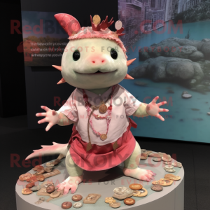  Axolotls maskot kostýmní...