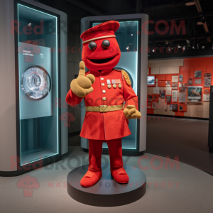 Red Soldier maskot kostume...
