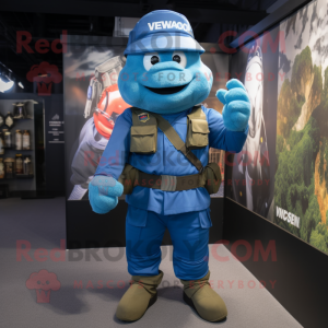 Blauer Commando Maskottchen...