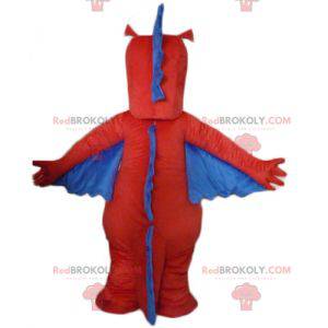 Mascotte rood geel en blauw dinosaurusdraak - Redbrokoly.com