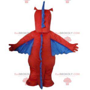 Rød gul og blå dinosaur dragen maskot - Redbrokoly.com