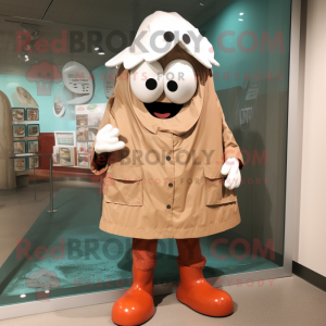 Rust Clam Chowder mascot costume character dressed with a Raincoat and Shoe clips