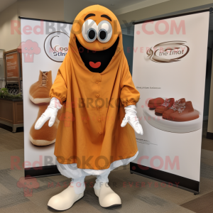 Rust Clam Chowder mascot costume character dressed with a Raincoat and Shoe clips