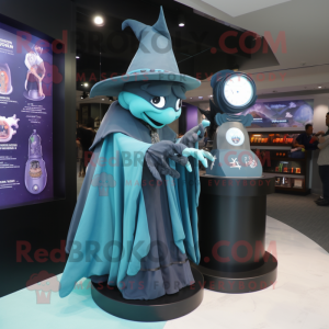 Cyan Witch S Hat maskot...