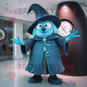 Cyan Witch S Hat maskot...