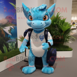 Sky Blue Chupacabra maskot...