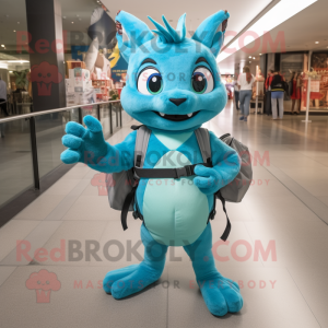 Sky Blue Chupacabra maskot...