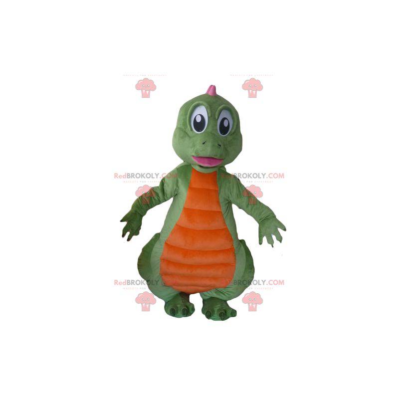 Mascota dinosaurio verde naranja y rosa - Redbrokoly.com Mascota dinosaurio verde naranja y rosa - Redbrokoly.com