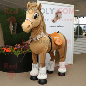 Tan Horse maskot kostume...