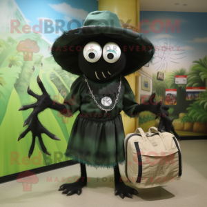 nan Spider mascot costume character dressed with a Empire Waist Dress and Backpacks