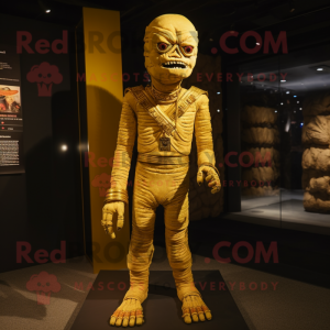 Gold Mummy maskot kostym...