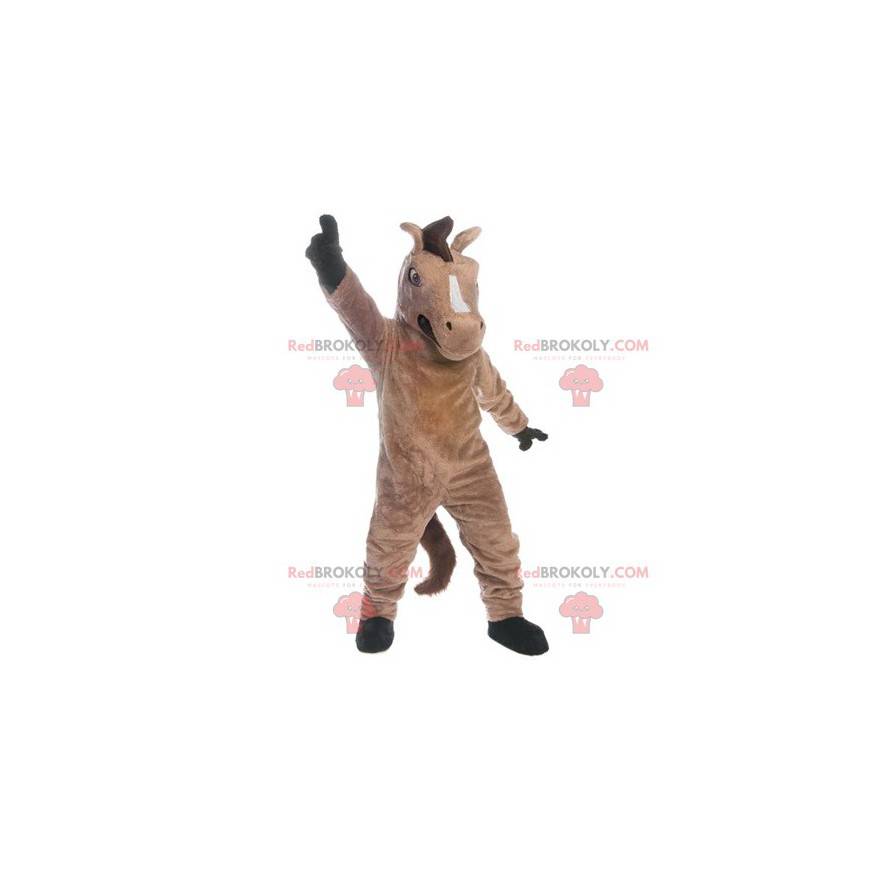 Obří a úspěšný maskot hnědého a černého koně - Redbrokoly.com