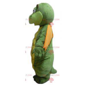 Engraçado mascote dragão verde amarelo e laranja -
