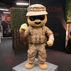 Tan Army Soldier mascotte...