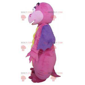 Attractive and colorful pink purple and yellow dragon mascot -