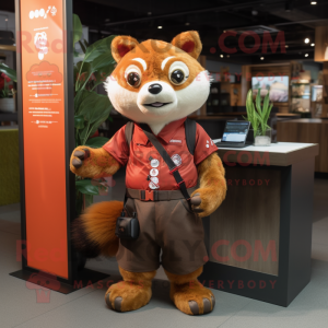 Brown Red Panda mascotte...