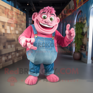 Pink Ogre mascotte kostuum...