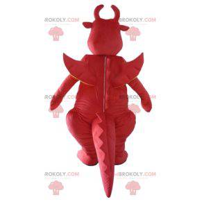 Red and yellow dragon dinosaur mascot - Redbrokoly.com