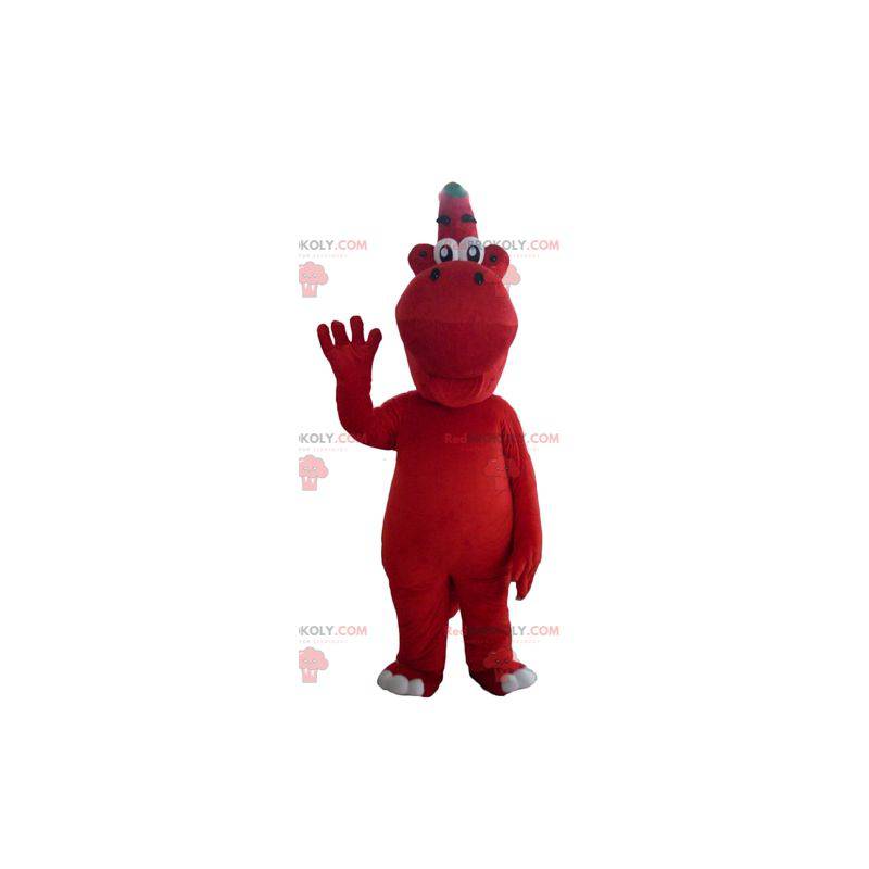 Originální a pěkný červený a zelený drak maskot - Redbrokoly.com