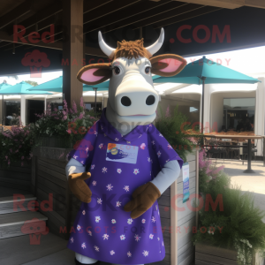 Lavendel Jersey Cow maskot...