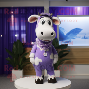 Lavendel Jersey Cow maskot...