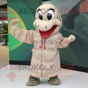 Beige Snake maskot kostym...