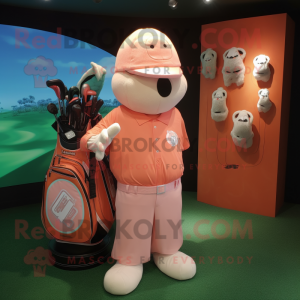 Peach Golf Bag maskot drakt...