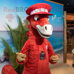 Red Sea Horse maskot drakt...