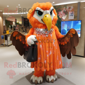 Orange Eagle maskot kostume...