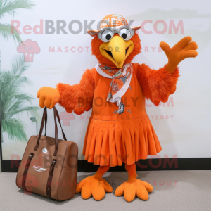 Orange Eagle maskot kostym...