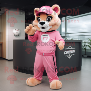 Costume mascotte Puma rose...
