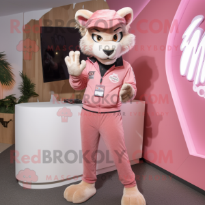 Costume mascotte Puma rose...