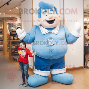 Sky Blue Strongman mascotte...