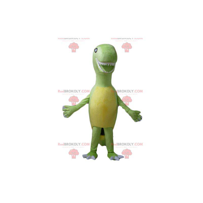 Tyrex mascota dinosaurio gigante verde y amarillo -