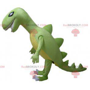 Tyrex maskot obří zelený a žlutý dinosaurus - Redbrokoly.com