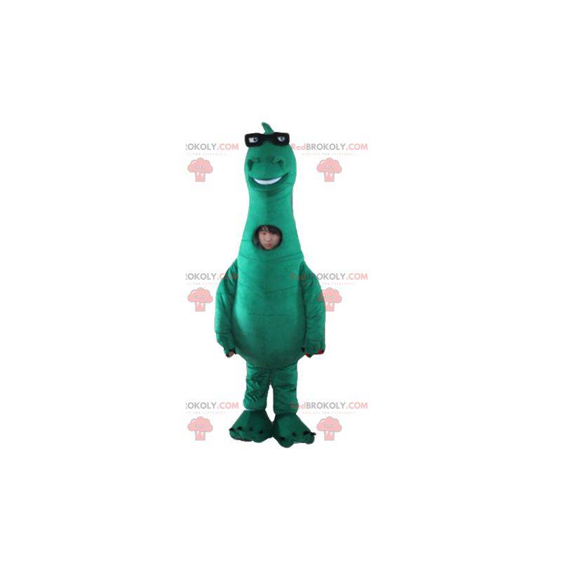 Grande mascote do dinossauro verde de Denver, o último