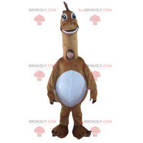 Stor gigantisk brun og hvit dinosaur maskot - Redbrokoly.com
