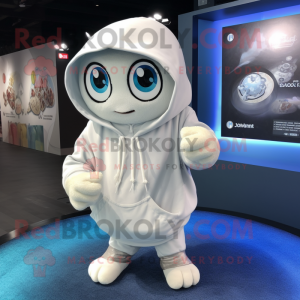 nan Engagement Ring mascot costume character dressed with a Hoodie and Wraps